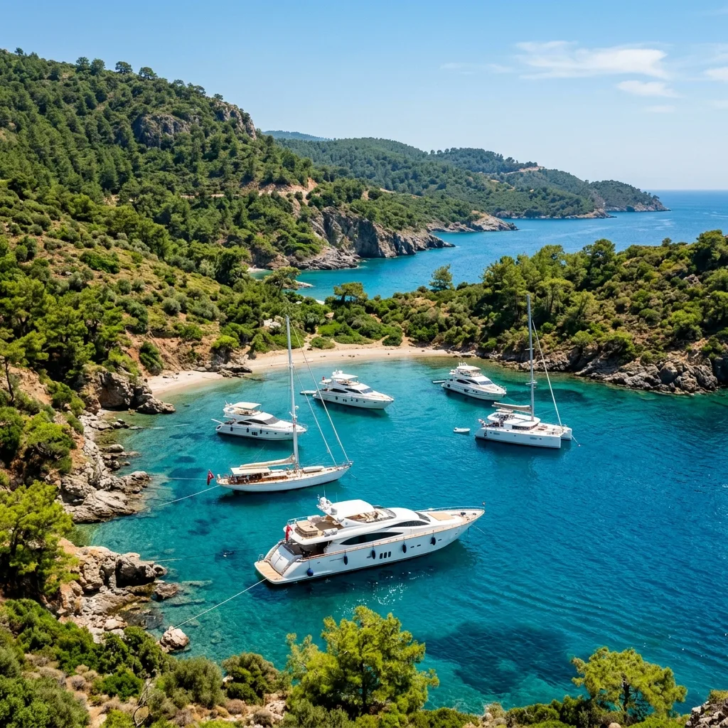 Bodrum luxury secluded cove and yachts